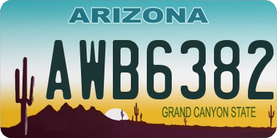 AZ license plate AWB6382