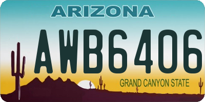AZ license plate AWB6406