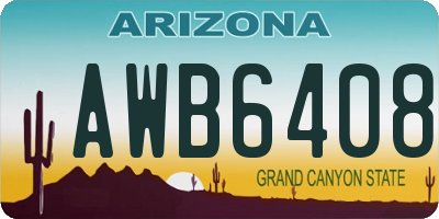 AZ license plate AWB6408