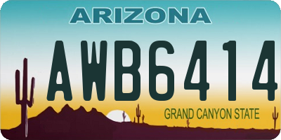 AZ license plate AWB6414