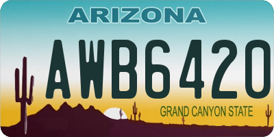AZ license plate AWB6420