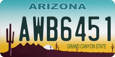 AZ license plate AWB6451