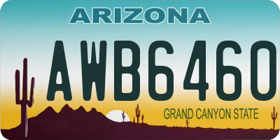 AZ license plate AWB6460