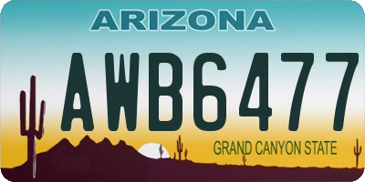 AZ license plate AWB6477