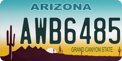 AZ license plate AWB6485