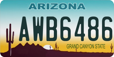 AZ license plate AWB6486