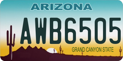 AZ license plate AWB6505
