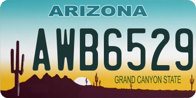 AZ license plate AWB6529