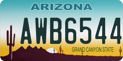 AZ license plate AWB6544