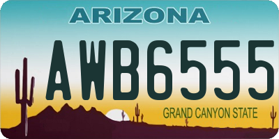AZ license plate AWB6555