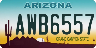AZ license plate AWB6557