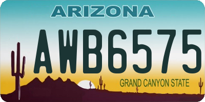 AZ license plate AWB6575