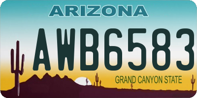 AZ license plate AWB6583