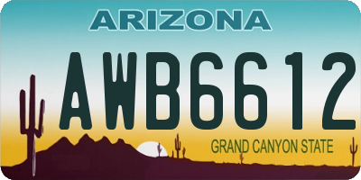 AZ license plate AWB6612