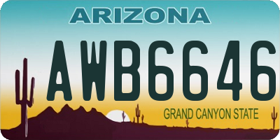 AZ license plate AWB6646