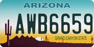 AZ license plate AWB6659