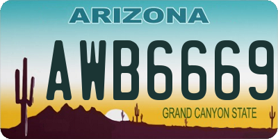 AZ license plate AWB6669