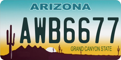 AZ license plate AWB6677