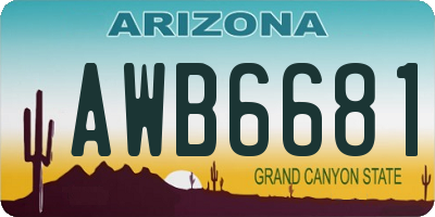 AZ license plate AWB6681