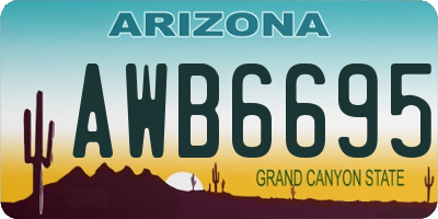 AZ license plate AWB6695