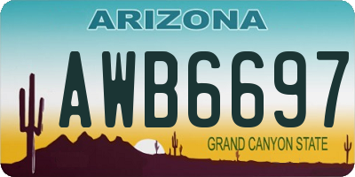 AZ license plate AWB6697