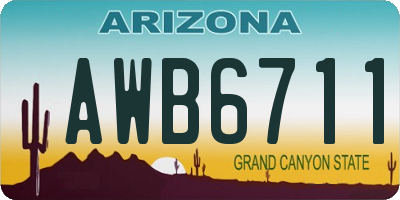 AZ license plate AWB6711