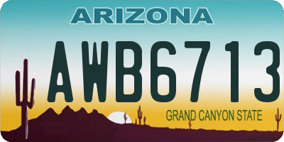 AZ license plate AWB6713