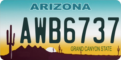 AZ license plate AWB6737