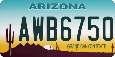 AZ license plate AWB6750