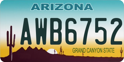AZ license plate AWB6752