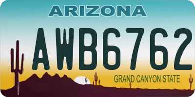 AZ license plate AWB6762