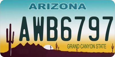 AZ license plate AWB6797