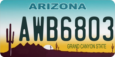 AZ license plate AWB6803