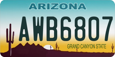 AZ license plate AWB6807