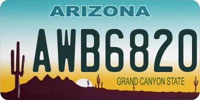AZ license plate AWB6820