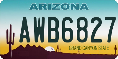 AZ license plate AWB6827
