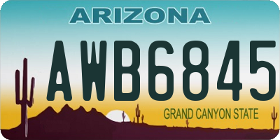 AZ license plate AWB6845