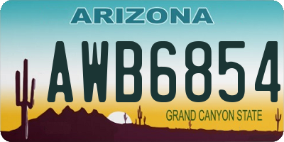 AZ license plate AWB6854