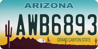 AZ license plate AWB6893