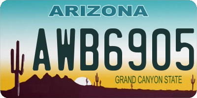 AZ license plate AWB6905