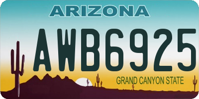 AZ license plate AWB6925