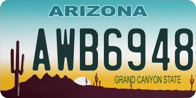AZ license plate AWB6948