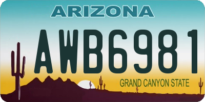 AZ license plate AWB6981