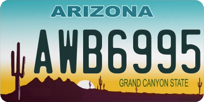 AZ license plate AWB6995