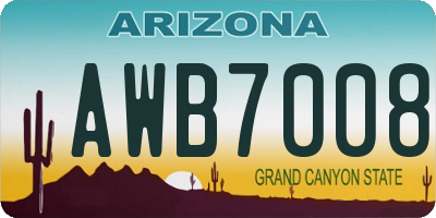 AZ license plate AWB7008