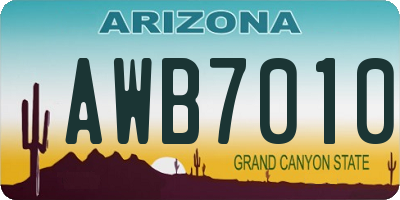 AZ license plate AWB7010