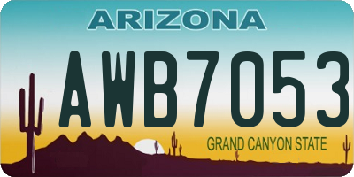 AZ license plate AWB7053