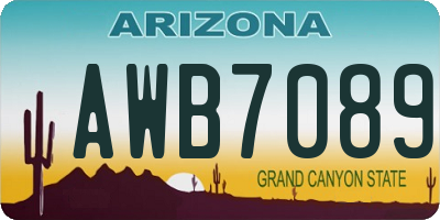 AZ license plate AWB7089