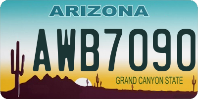 AZ license plate AWB7090