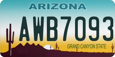 AZ license plate AWB7093